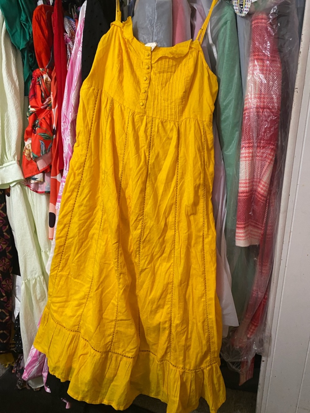 Maeve Yellow Tiered Sleeveless Maxi Dress